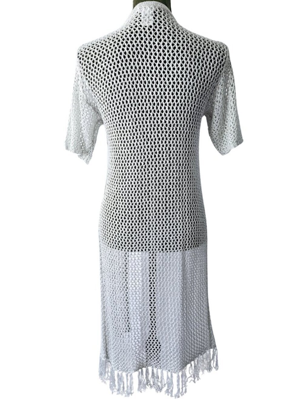 π New With Tag π Venus Open Stitch Shimmer Sweater, Light Silver, Size XS - Picture 2 of 8